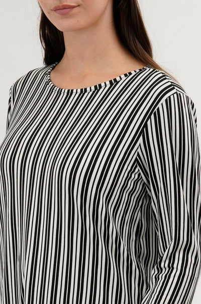 International INC Company Striped 3/4 Sleeve Blouse - Black - Womens Shirts & Blouses - Fairweather