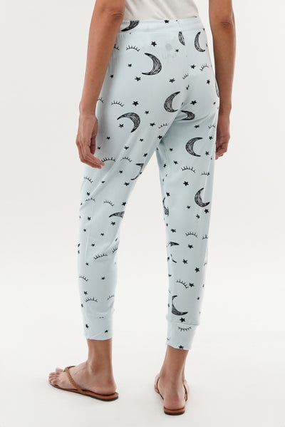 Canada Weather Gear Moon Print Tie Waist Pajama Pants - Blue - Womens Pajamas - Fairweather