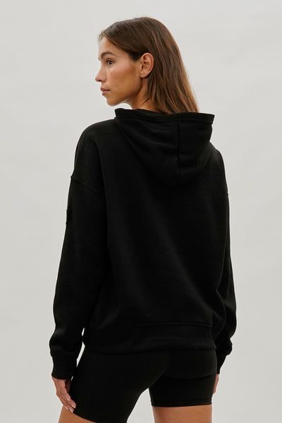 Fahrenheit Drop Shoulder Pullover Hoodie - Black - Womens Hoodies & Sweatshirts - Fairweather