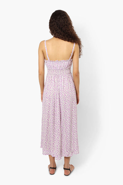 Limite Floral Smocked Waist Maxi Dress - Purple - Womens Maxi Dresses - Fairweather