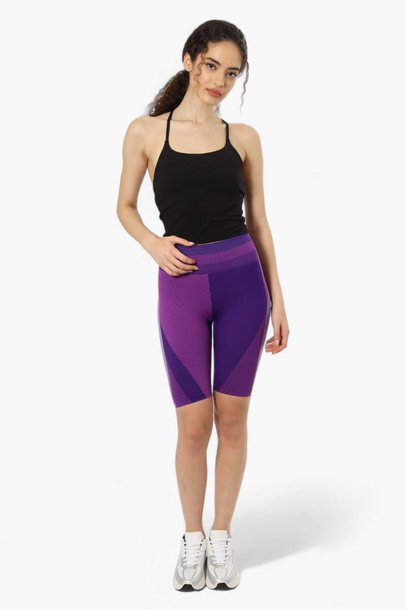 New Look Patterned Biker Shorts - Purple - Womens Shorts & Capris - Fairweather