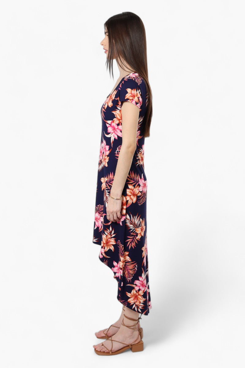 International INC Company Floral High Low Maxi Dress - Navy - Womens Maxi Dresses - Fairweather