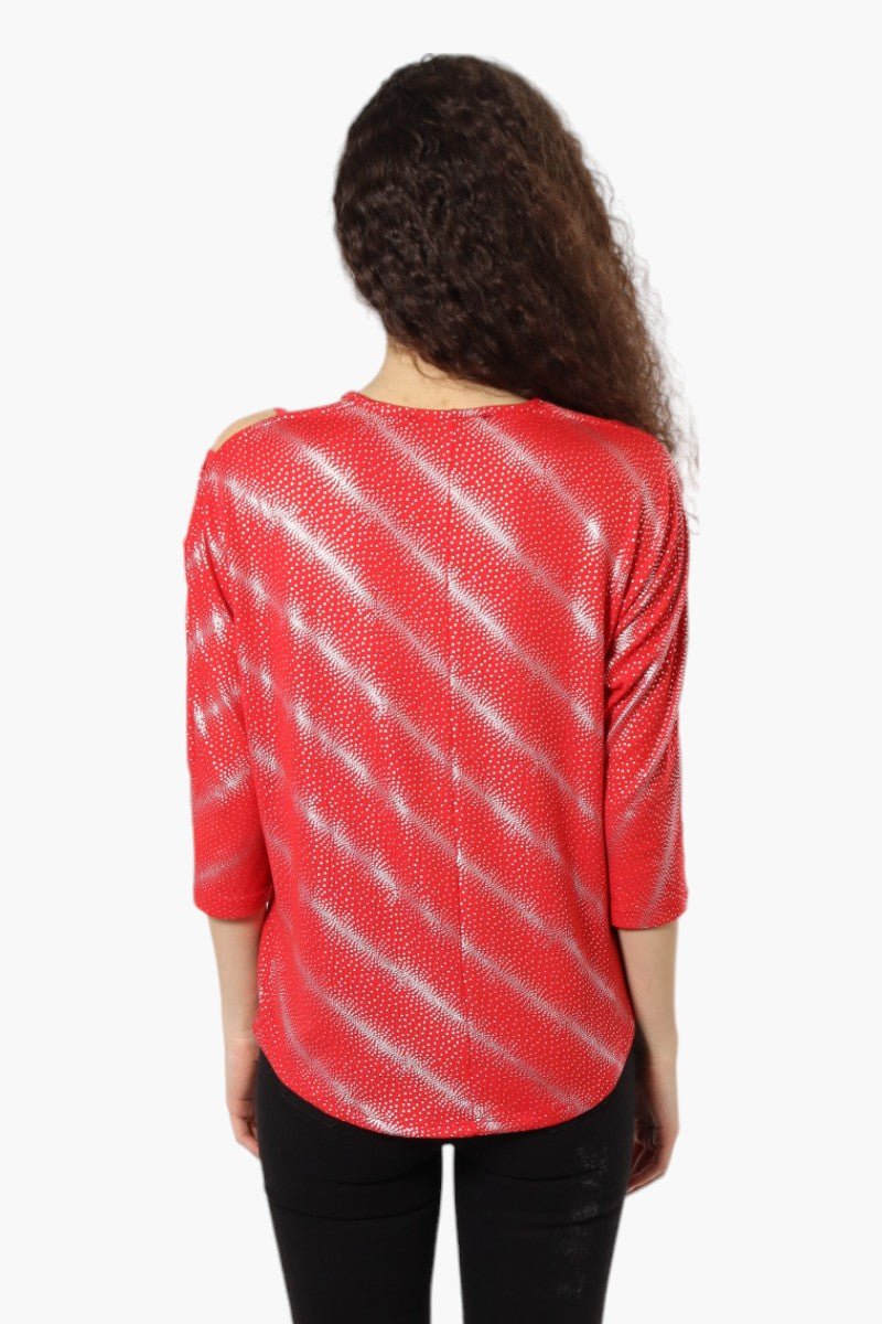 Louise Paris Dotted Strap Shoulder Blouse - Red - Womens Shirts & Blouses - Fairweather