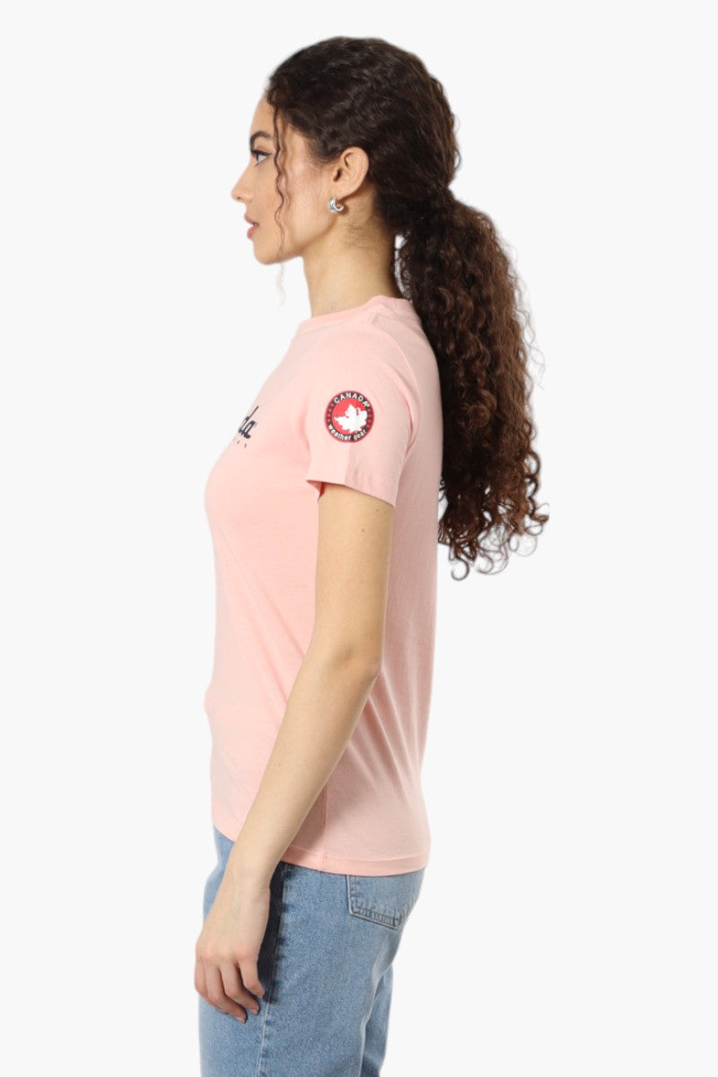Canada Weather Gear Centre Logo Crewneck Tee - Pink - Womens Tees & Tank Tops - Fairweather
