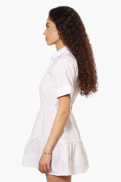 New Look Button Up Short Sleeve Day Dress - White - Womens Day Dresses - Fairweather