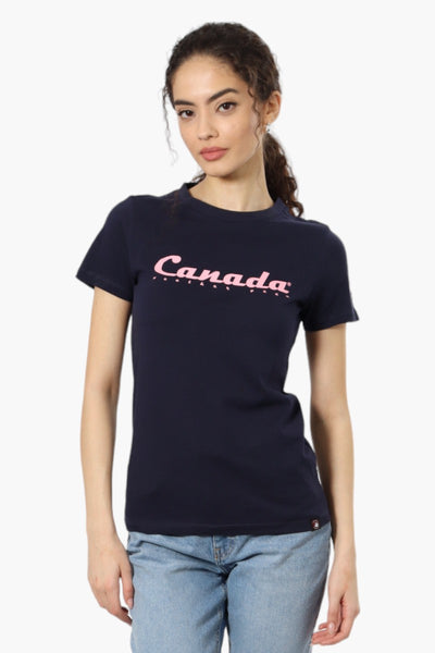 Canada Weather Gear Centre Logo Crewneck Tee - Navy - Womens Tees & Tank Tops - Fairweather