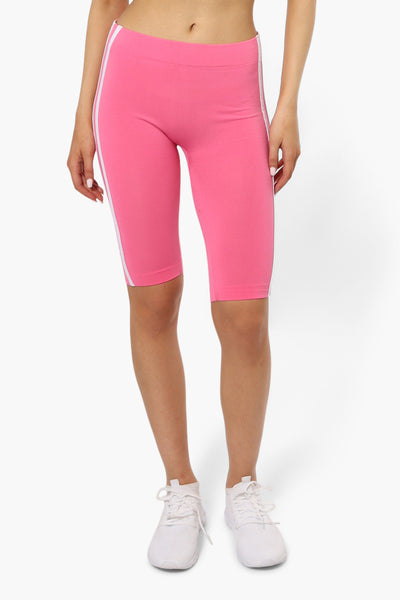New Look Side Stripe Biker Shorts - Pink - Womens Shorts & Capris - Fairweather