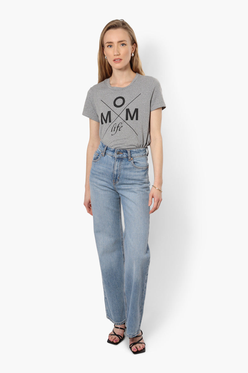 Magazine Mom Life Printed High Low Tee - Grey - Womens Tees & Tank Tops - Fairweather