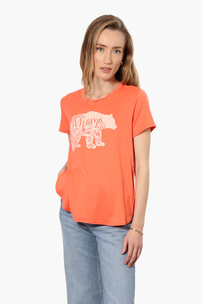 Magazine Mama Bear Printed High Low Tee - Orange - Womens Tees & Tank Tops - Fairweather