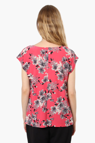 Impress Floral Cap Sleeve Shirt - Pink - Womens Tees & Tank Tops - Fairweather