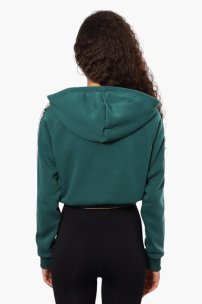 New Look Chilling Tape Sleeve Hoodie - Green - Womens Hoodies & Sweatshirts - Fairweather