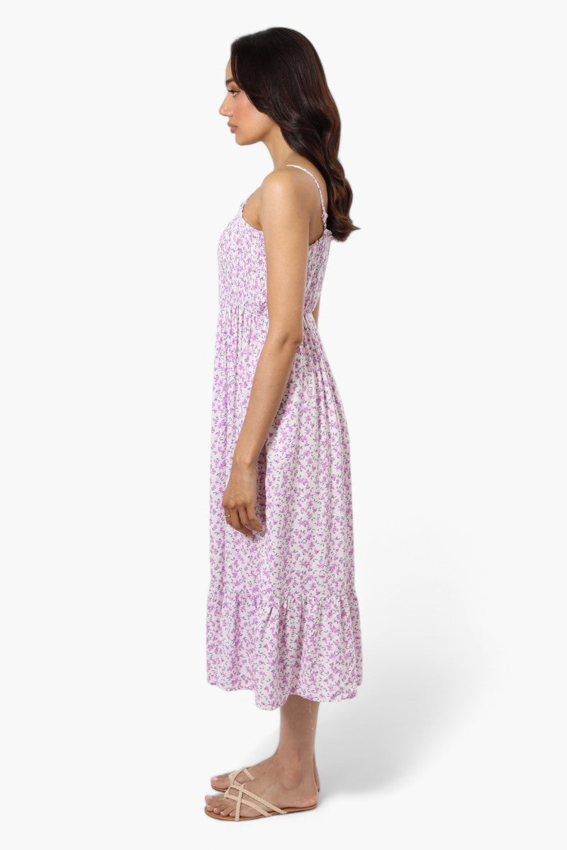 Limite Floral Smocked Top Maxi Dress - Purple - Womens Maxi Dresses - Fairweather