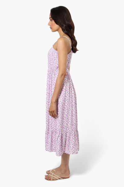 Limite Floral Smocked Top Maxi Dress - Purple - Womens Maxi Dresses - Fairweather