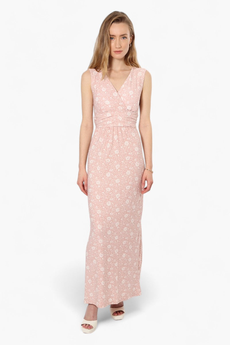 Limite Floral Padded Crossover Maxi Dress - Pink - Womens Maxi Dresses - Fairweather