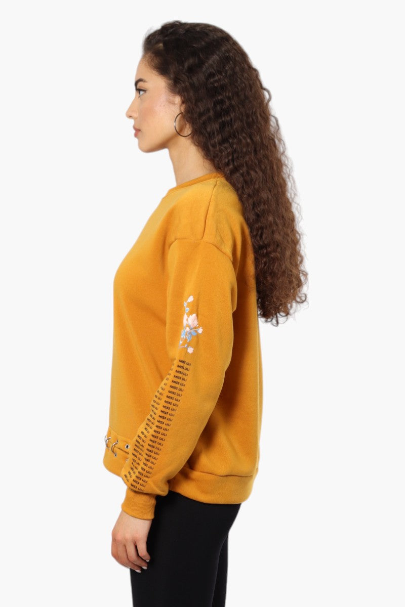 Lili Sport Crewneck Sleeve Detail Sweatshirt - Mustard - Womens Hoodies & Sweatshirts - Fairweather