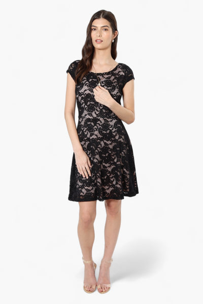 Limite Floral Lace Necklace Cocktail Dress - Black - Womens Cocktail Dresses - Fairweather