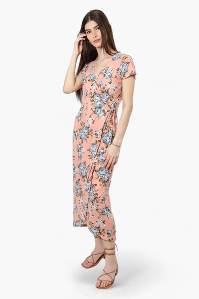 International INC Company Floral Crossover Maxi Dress - Peach - Womens Maxi Dresses - Fairweather