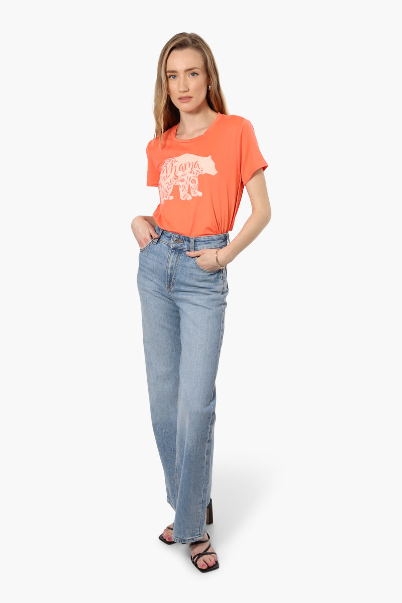 Magazine Mama Bear Printed High Low Tee - Orange - Womens Tees & Tank Tops - Fairweather