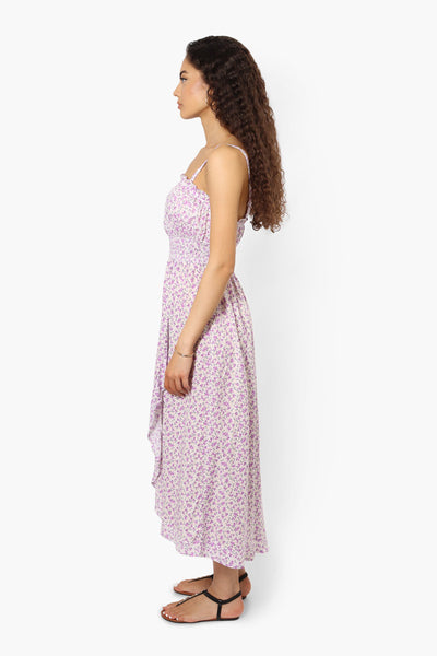 Limite Floral Smocked Waist Maxi Dress - Purple - Womens Maxi Dresses - Fairweather