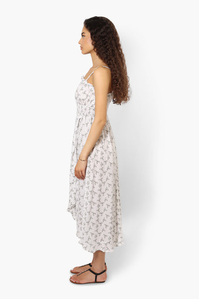 Limite Floral Smocked Waist Maxi Dress - White - Womens Maxi Dresses - Fairweather