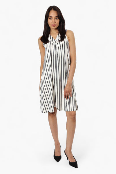 International INC Company Striped Front Knot Day Dress - Black - Womens Day Dresses - Fairweather