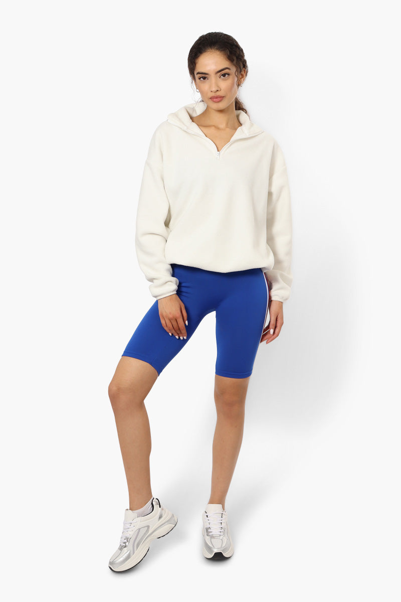 New Look Side Stripe Biker Shorts - Blue - Womens Shorts & Capris - Fairweather