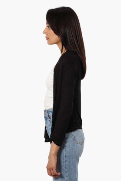 Magazine Long Sleeve Wrap Cardigan - Black - Womens Cardigans - Fairweather