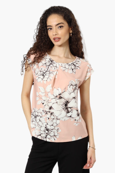 Beechers Brook Floral Cap Sleeve Blouse - Pink - Womens Shirts & Blouses - Fairweather