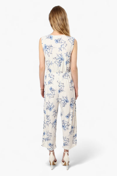 Beechers Brook Floral Sleeveless Jumpsuit - White - Womens Jumpsuits & Rompers - Fairweather