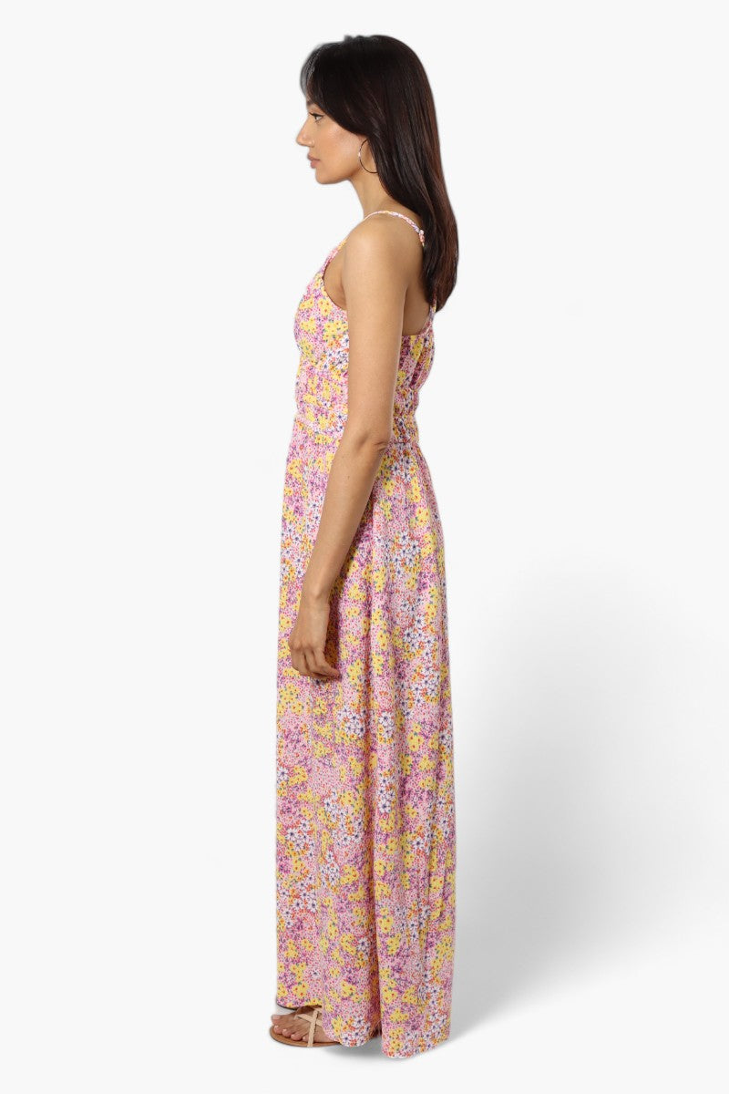 New Look Floral Cinched Waist Maxi Dress - Pink - Womens Maxi Dresses - Fairweather