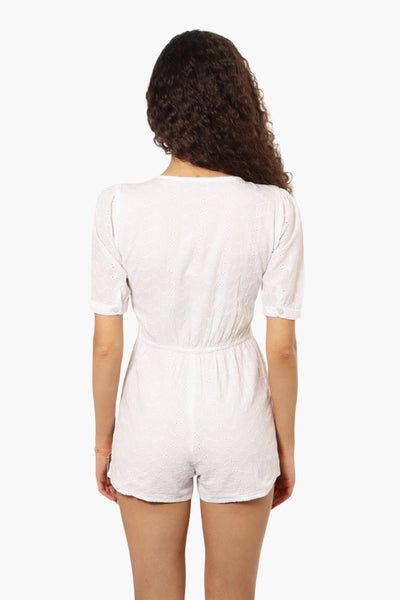 New Look Short Sleeve Button Down Romper - White - Womens Jumpsuits & Rompers - Fairweather