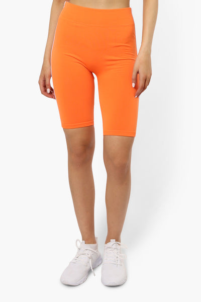 New Look Side Stripe Biker Shorts - Orange - Womens Shorts & Capris - Fairweather