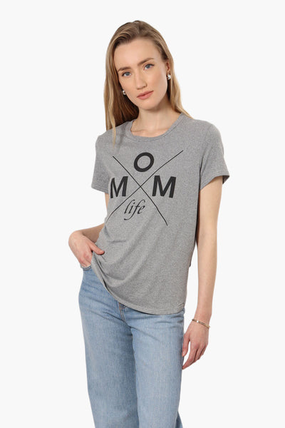 Magazine Mom Life Printed High Low Tee - Grey - Womens Tees & Tank Tops - Fairweather