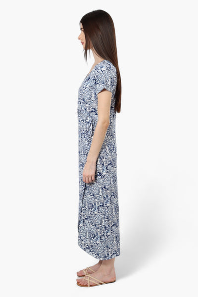 International INC Company Patterned Crossover Maxi Dress - Navy - Womens Maxi Dresses - Fairweather