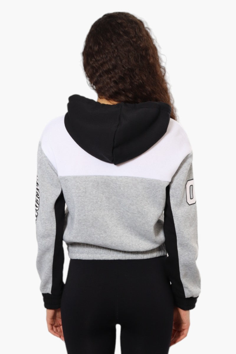 New Look Fleece Colour Block Racing Hoodie - Grey - Womens Hoodies & Sweatshirts - Fairweather