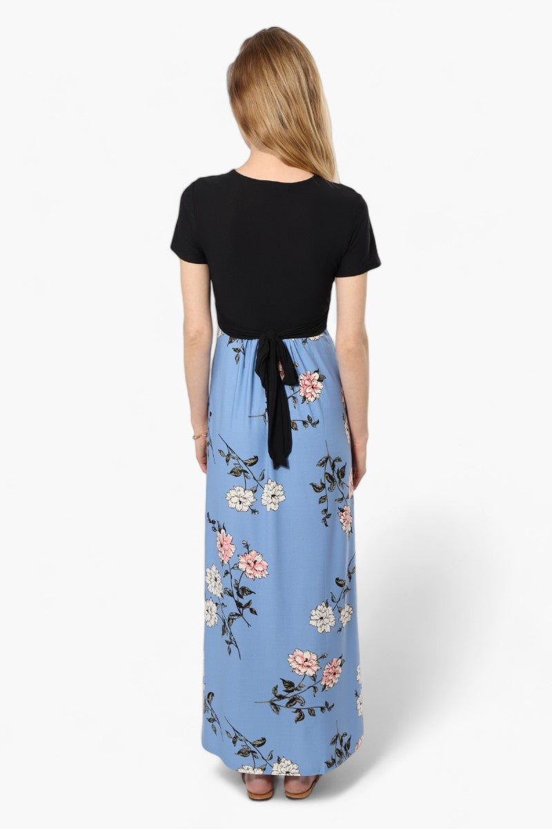 Limite Floral Crossover Maxi Dress - Blue - Womens Maxi Dresses - Fairweather