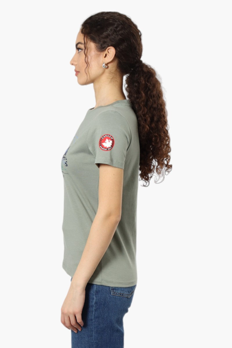 Canada Weather Gear Camping Print Tee - Olive - Womens Tees & Tank Tops - Fairweather