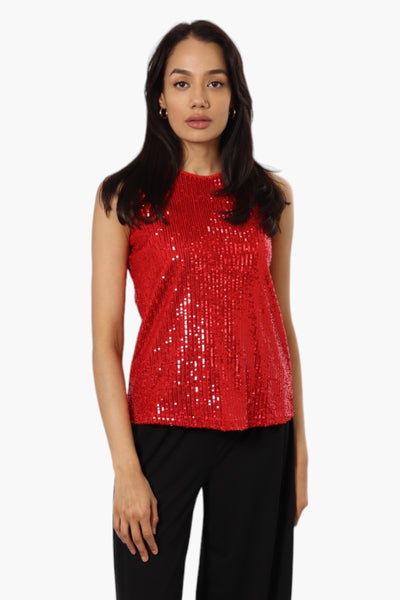 Limite Sequin Tank Top - Red - Womens Tees & Tank Tops - Fairweather