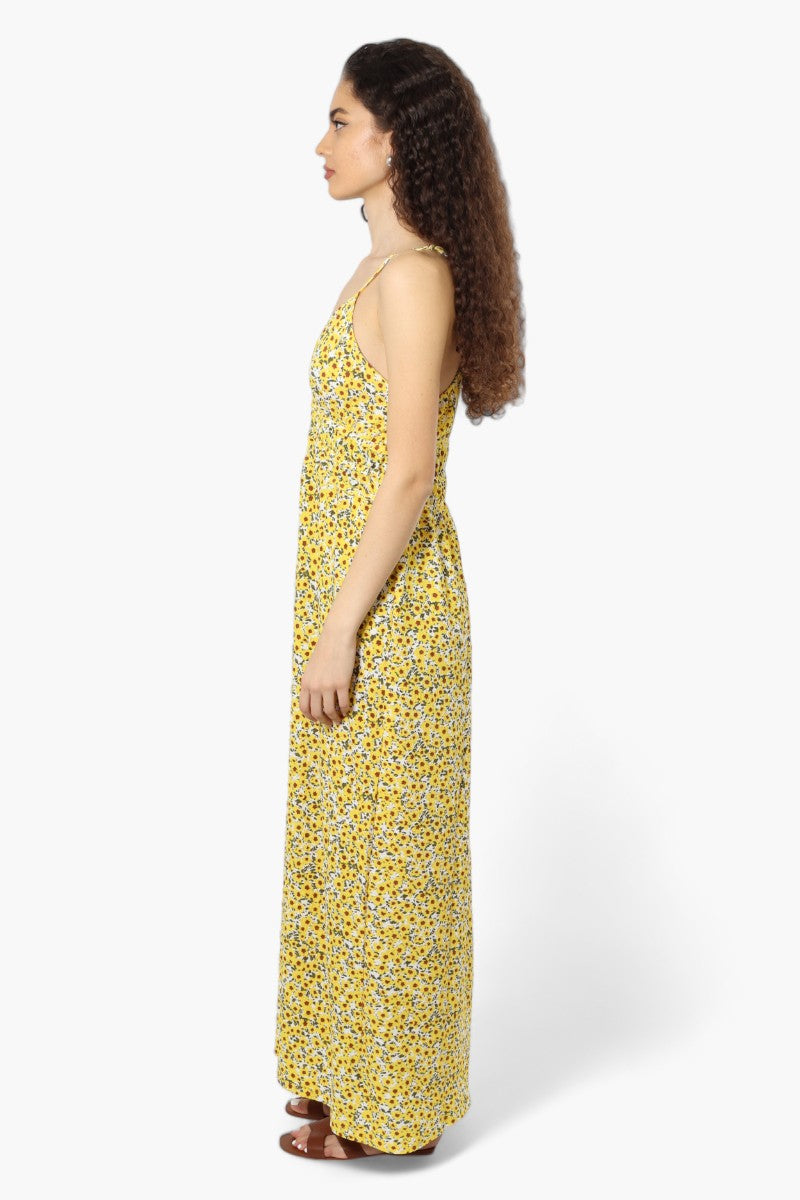 New Look Floral Cinched Waist Maxi Dress - Yellow - Womens Maxi Dresses - Fairweather