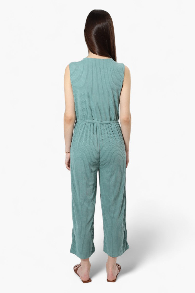 Majora Ribbed Front Zip Jumpsuit - Teal - Womens Jumpsuits & Rompers - Fairweather