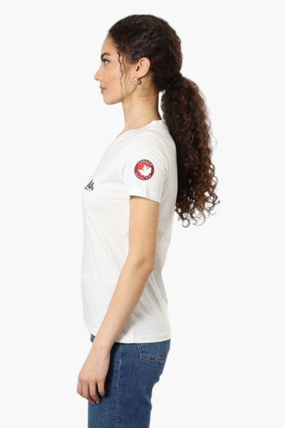 Canada Weather Gear Adventure Awaits V Neck Tee - White - Womens Tees & Tank Tops - Fairweather