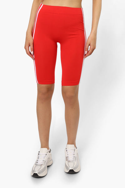 New Look Side Stripe Biker Shorts - Red - Womens Shorts & Capris - Fairweather