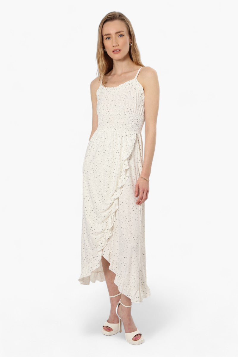 Limite Floral Cinched Waist Maxi Dress - White - Womens Maxi Dresses - Fairweather