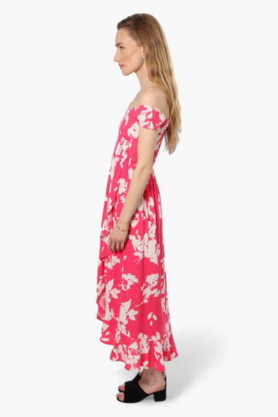 Impress Floral Smocked Top Maxi Dress - Pink - Womens Maxi Dresses - Fairweather