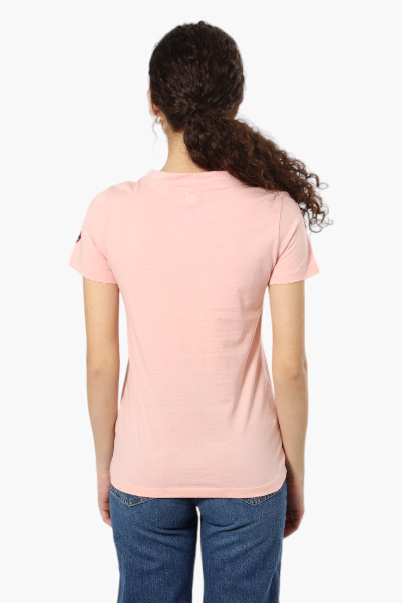 Canada Weather Gear Adventure Awaits V Neck Tee - Pink - Womens Tees & Tank Tops - Fairweather