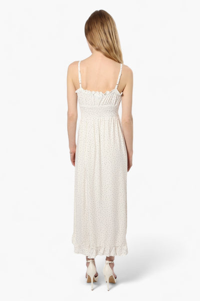 Limite Floral Cinched Waist Maxi Dress - White - Womens Maxi Dresses - Fairweather