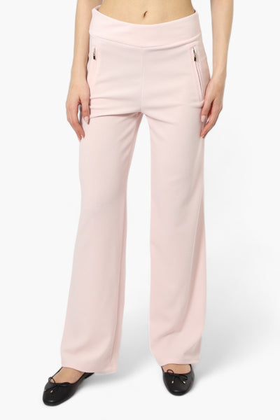 Limite Solid Basic Wide Leg Pants - Pink - Womens Pants - Fairweather