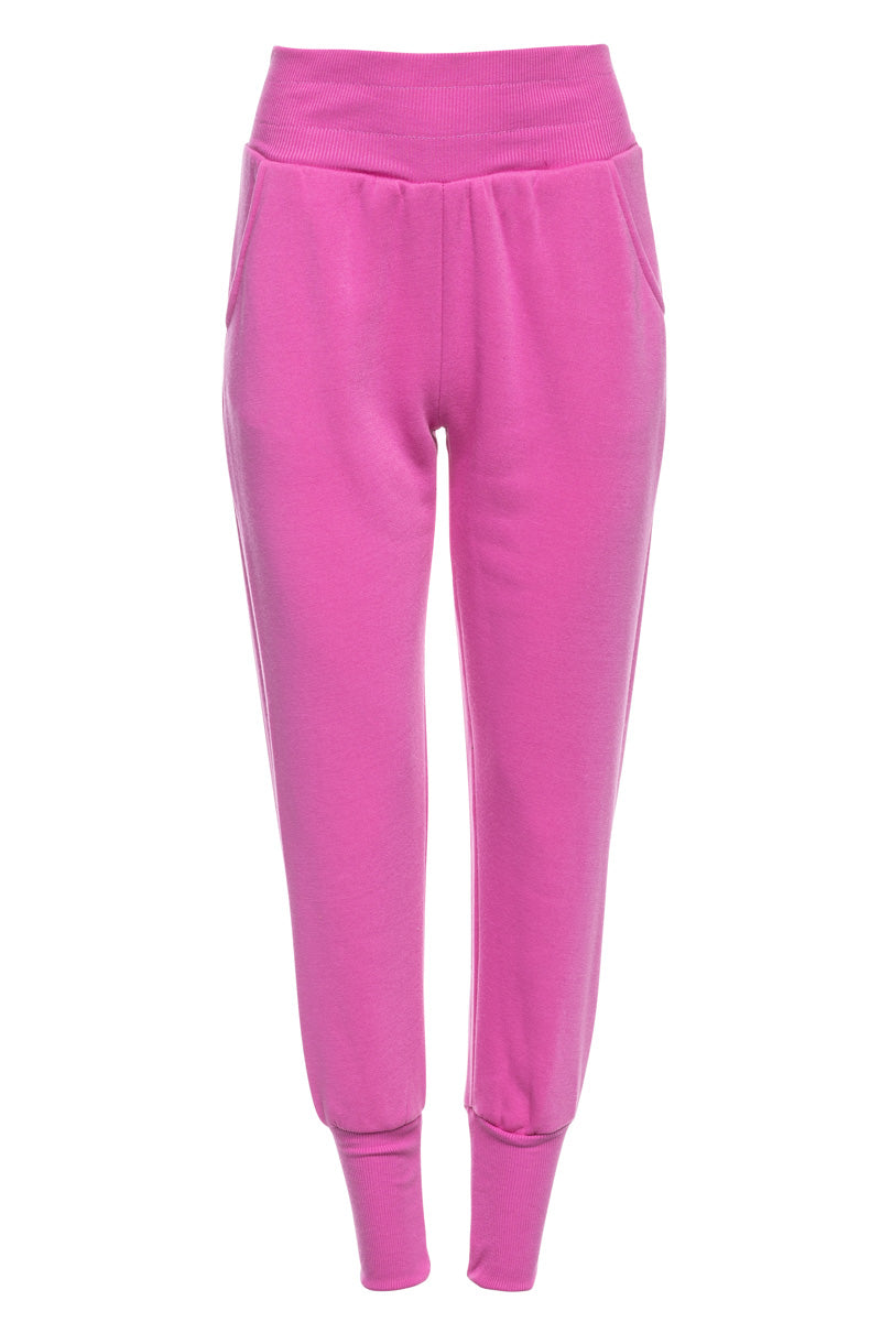 Solid High Waist Fleece Joggers - Pink - Womens Joggers & Sweatpants - Fairweather