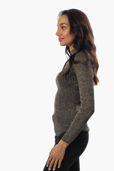 Limite Ribbed Mock Neck Pullover Sweater - Gold - Womens Pullover Sweaters - Fairweather