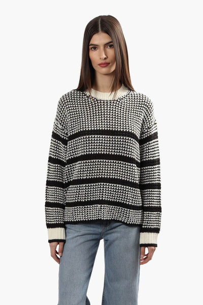 Striped Crewneck Pullover Sweater - Cream - Womens Pullover Sweaters - Fairweather